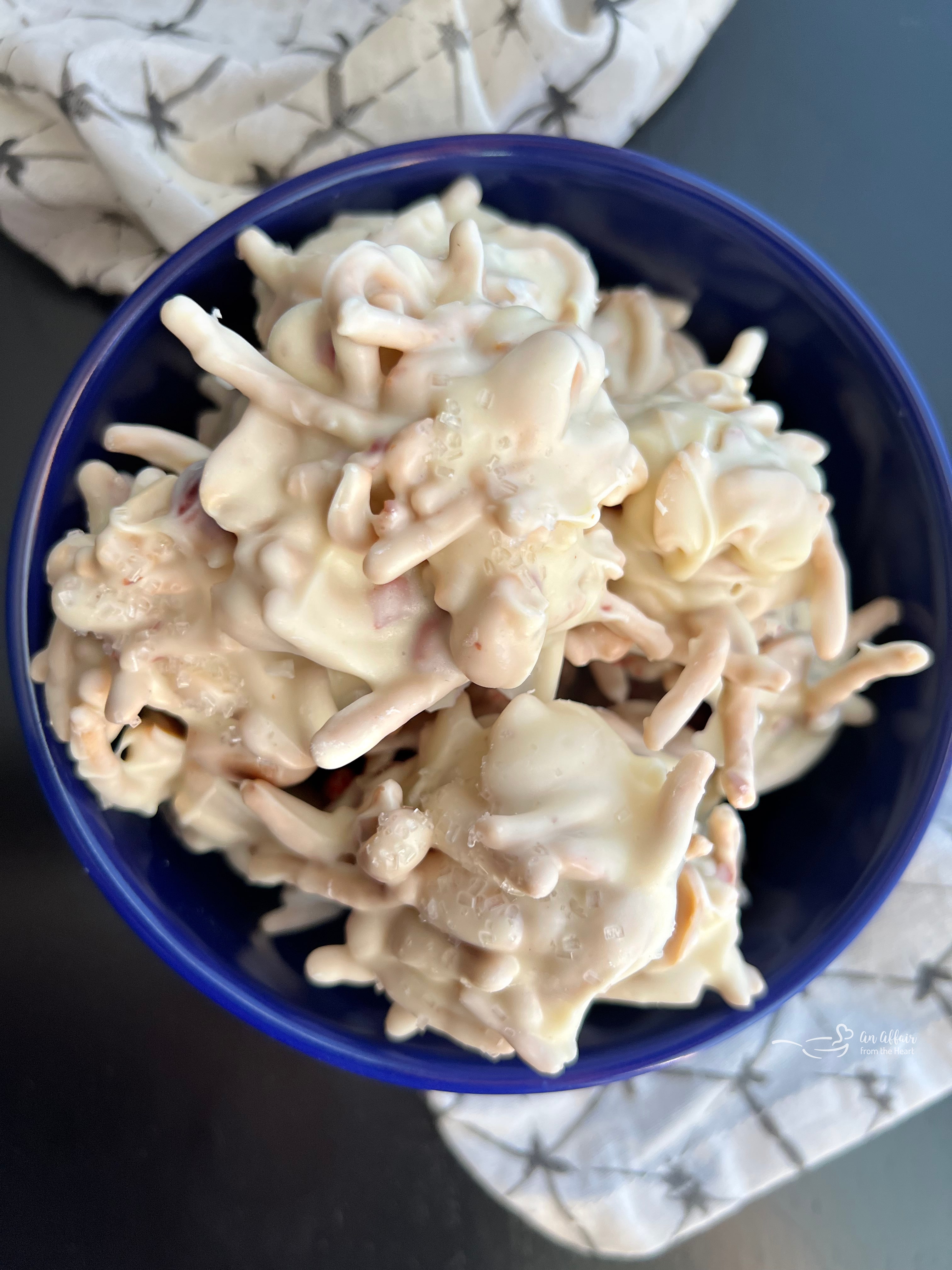 Ting-a-lings stacked in a blue bowl.