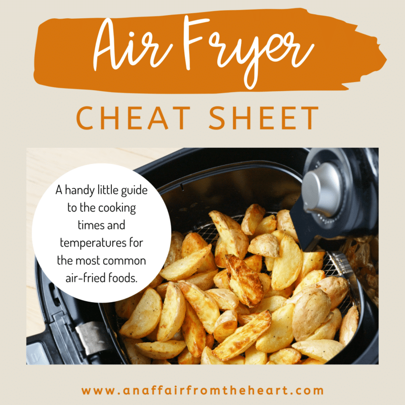 Air Fryer Cooking Chart [Free Printable]  Air fryer cooking times, Cooks air  fryer, Air fryer recipes