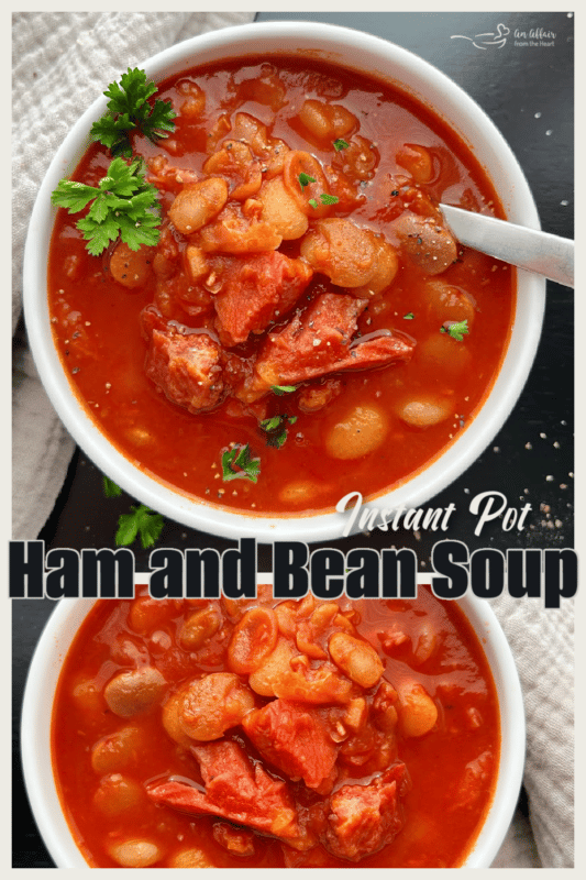 Ham and Bean Soup in the pressure cooker - Pinterest image