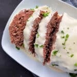 Reuben Meatloaf with Corned Beef and a Swiss Cheese Sauce