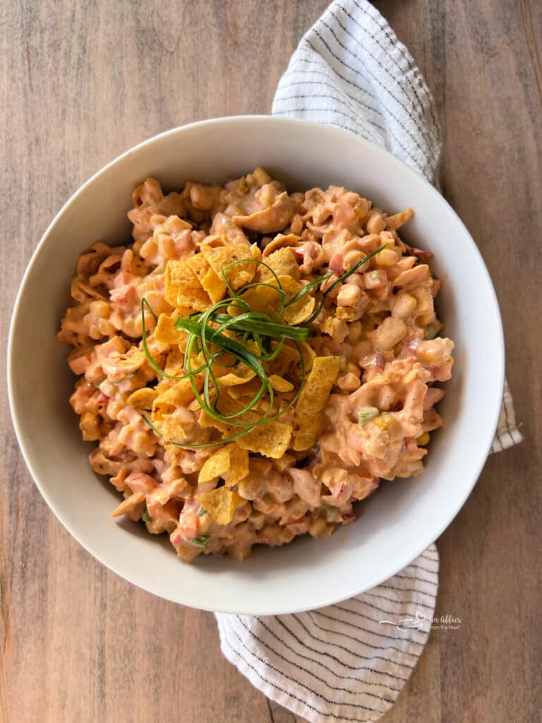 Frito Corn Salad in a white bowl