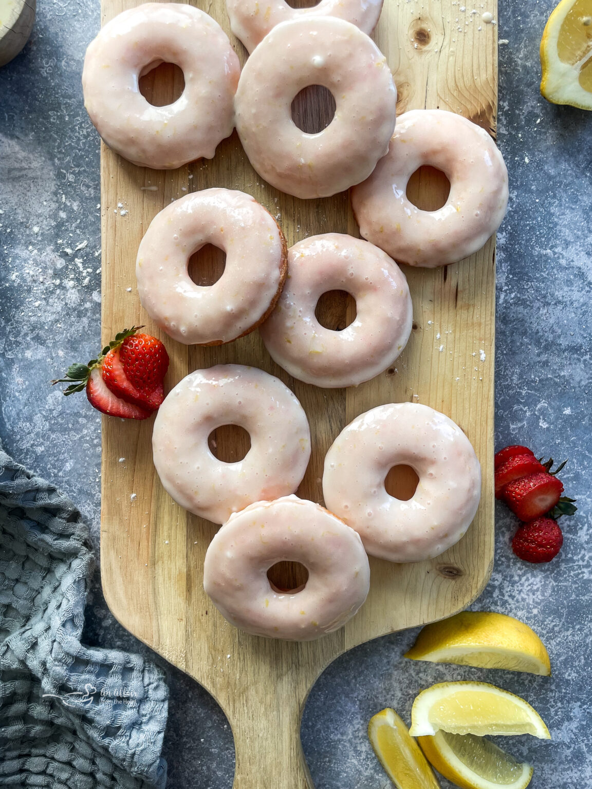 Baked Strawberry Lemonade Donuts