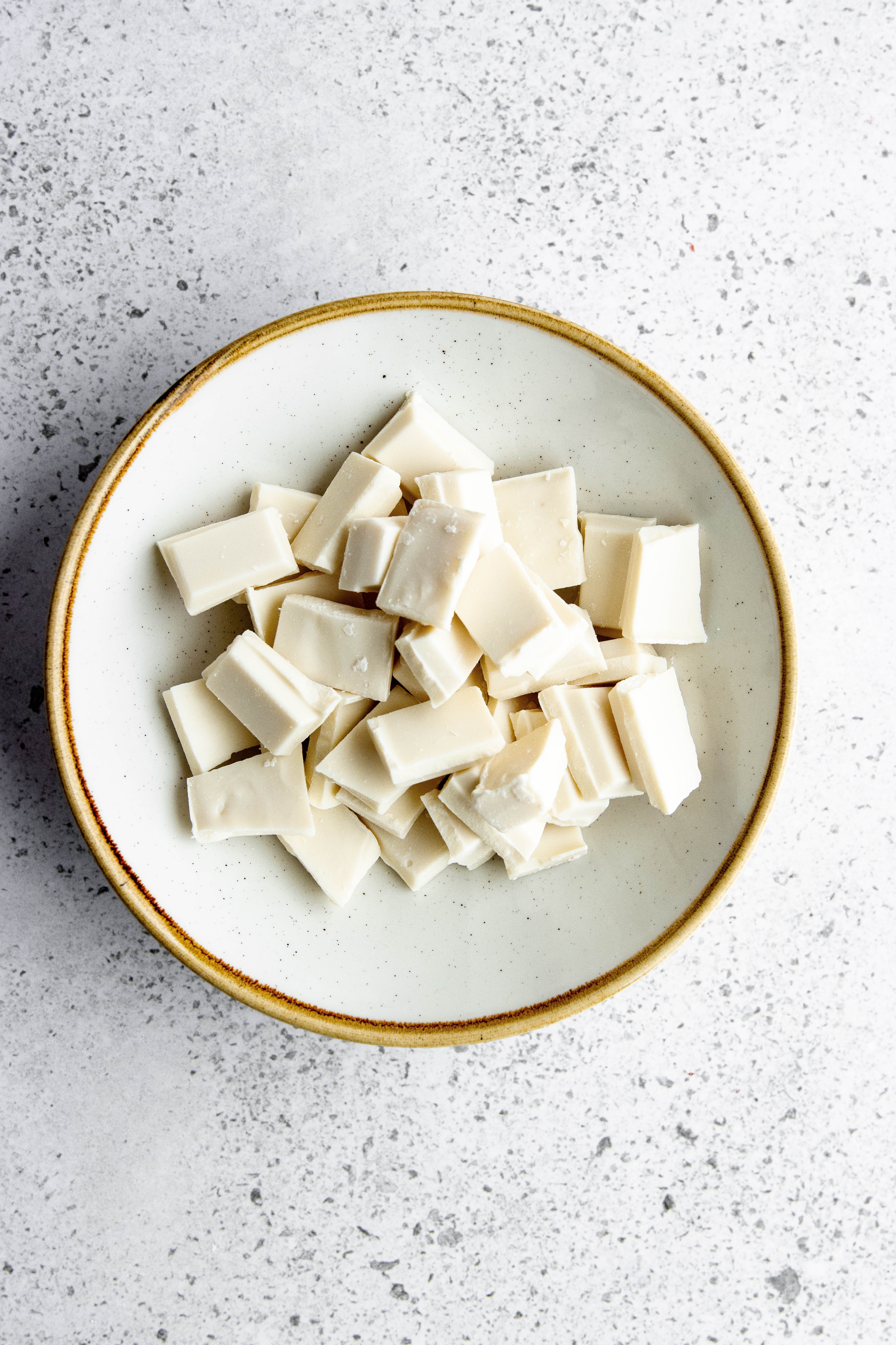 Melting white chocolate in a bowl