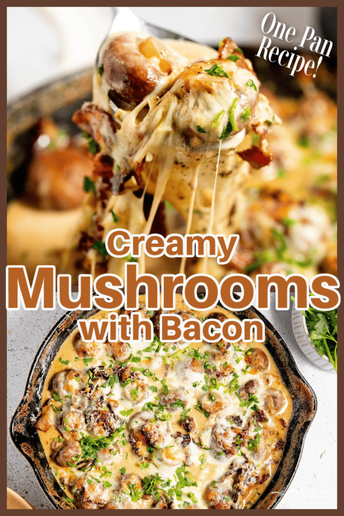 Creamy One Pan Mushrooms with Bacon (Ready in 20 Minutes!)