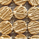 close up of Iced Maple Sugar Cookies close up on a cooling rack