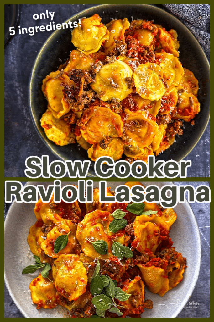 Slow Cooker Ravioli Lasagna (Only 5 Ingredients!)