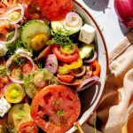 Cucumber Tomato Salad in a large serving bowl