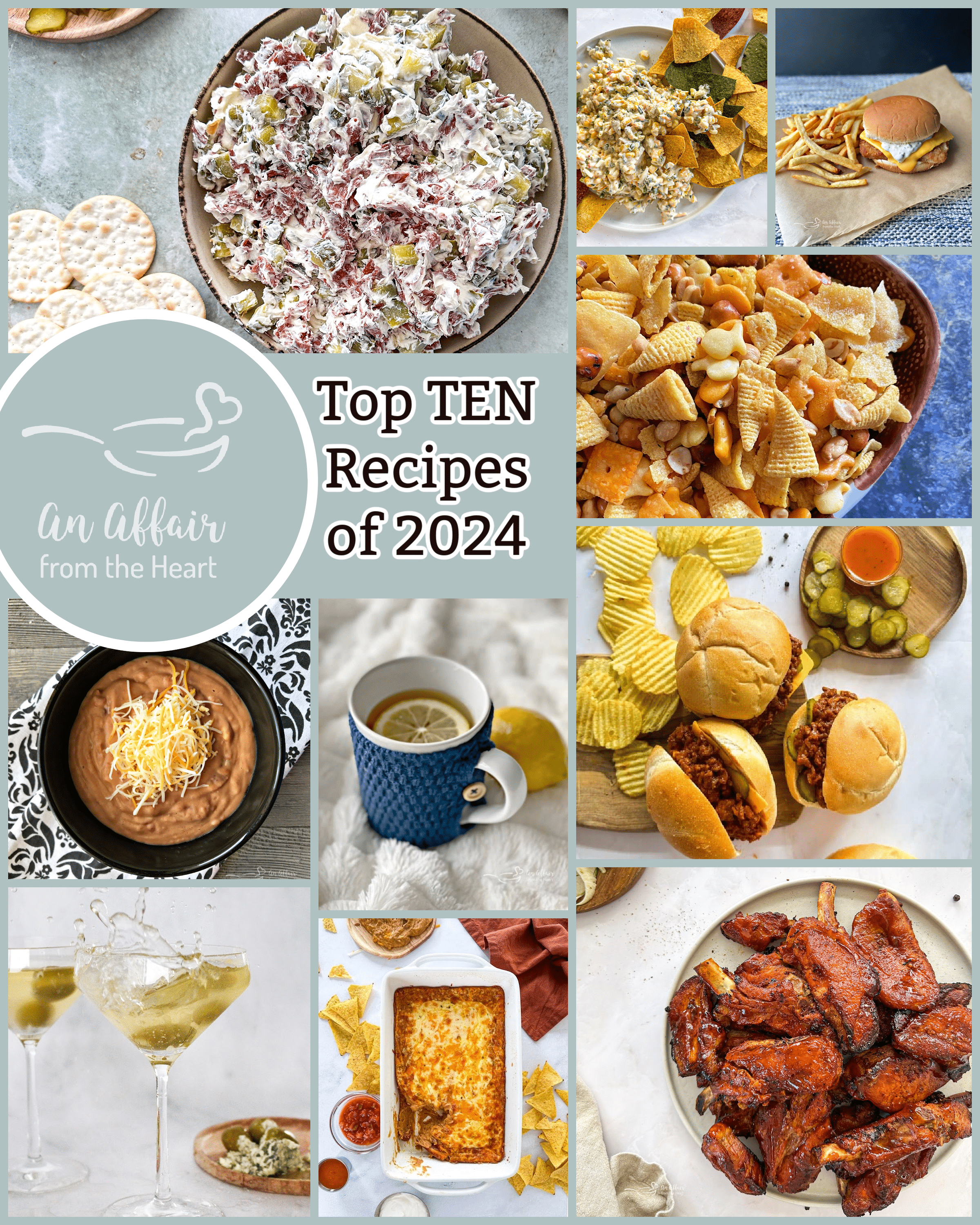 collage image of the top ten recipes of 2024