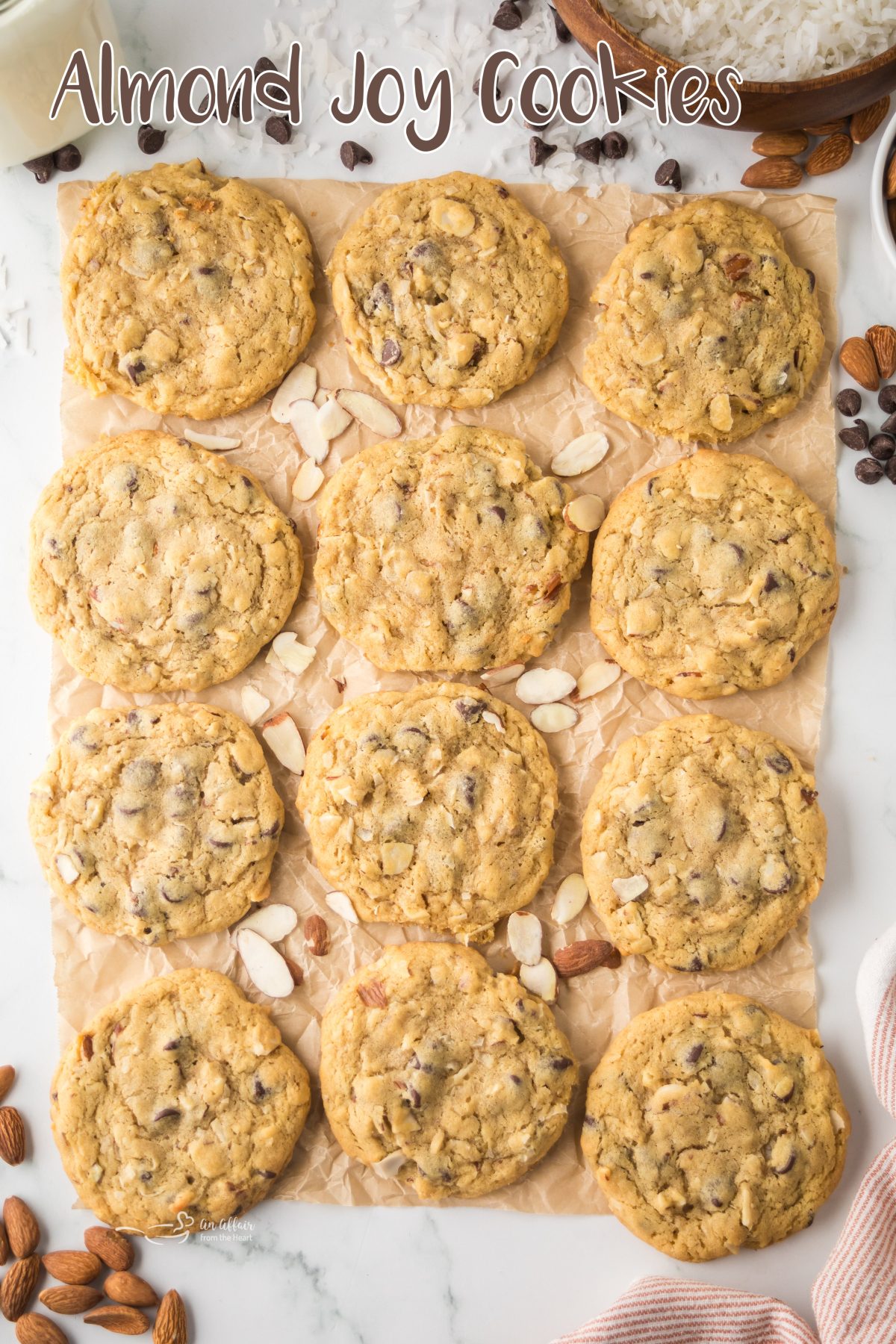 Chewy Almond Joy Cookies | An Affair from the Heart